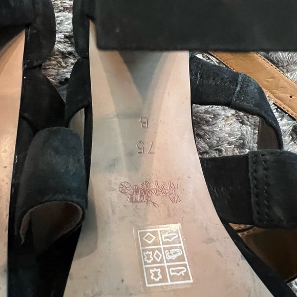 COACH MARINA SUEDE Black SANDALS HEELED - Picture 10 of 10